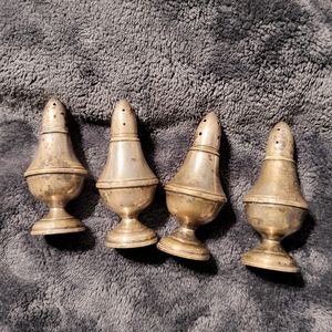 Vintage VL Sterling Silver Weighted Salt Pepper Shakers 66.5g Lot of 4